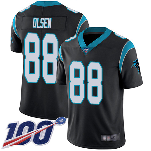 Carolina Panthers Limited Black Youth Greg Olsen Home Jersey NFL Football #88 100th Season Vapor Untouchable->youth nfl jersey->Youth Jersey